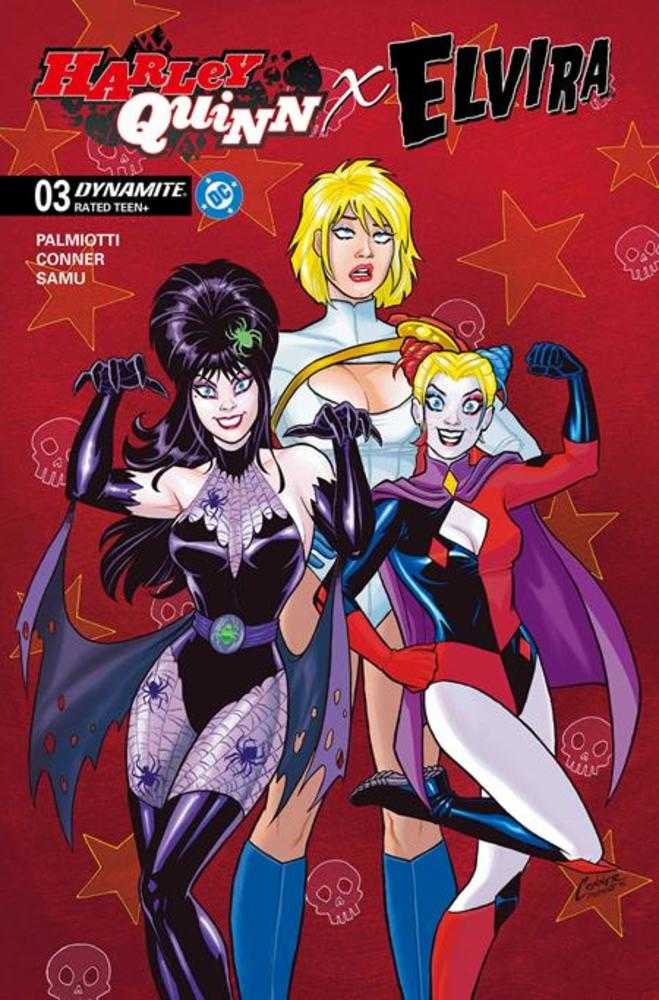 Harley Quinn X Elvira #3 Cover A Amanda Conner Red