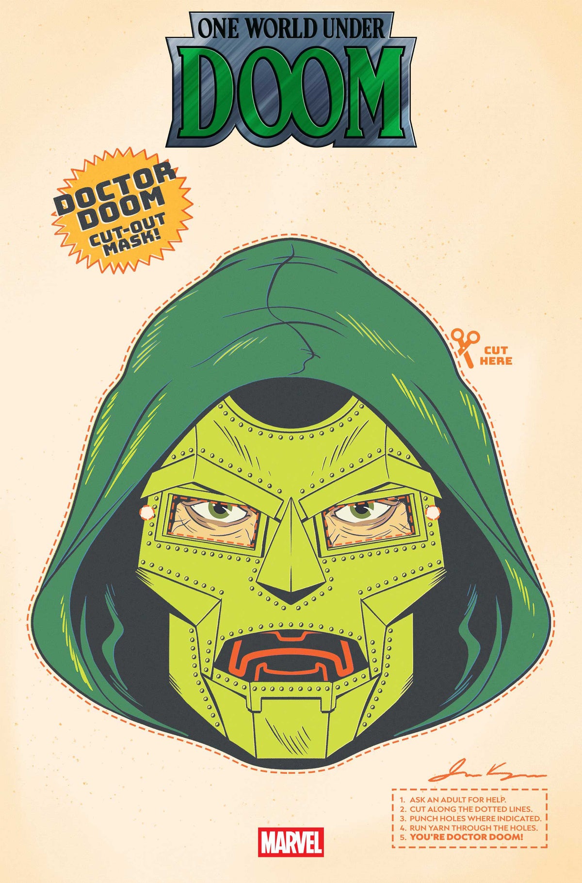One World Under Doom #7 Retro Halloween Mask Variant