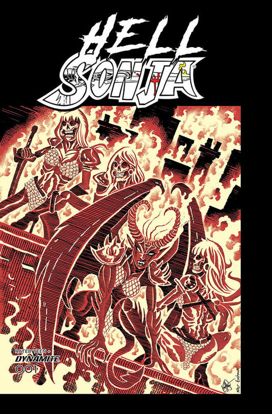 Hell Sonja #1 Cover P Foc Teenage Mutant Ninja Turtles Homage Haeser Original